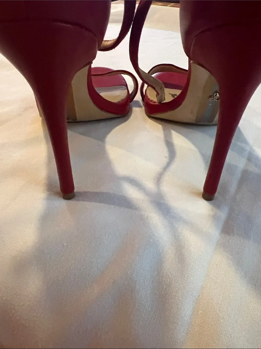 Sam Edelman Red Open-Toe Ankle-Strap Heels